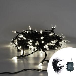 Catena di luci Vintage 10 metri da 100 Led Bianco Freddo con cavo verde a batteria Wisdom