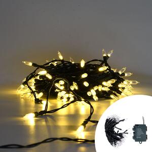 Catena di luci Vintage 10 metri da 100 Led Bianco Caldo con cavo verde a batteria Wisdom