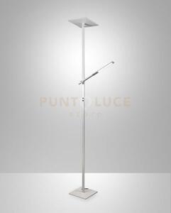Ideal lampada da terra in alluminio bianco 2 luci a led 3000k - 40w