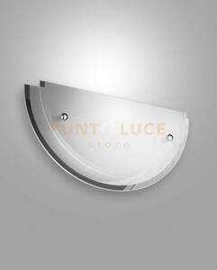 Hill applique bianca l.33cm in vetro e metallo 1 luce attacco e27