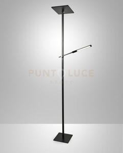 Ideal lampada da terra in alluminio nero 2 luci a led 3000k - 40w+8