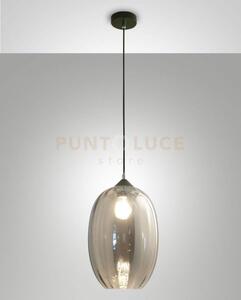 Infinity sospensione 1 luce d.25cm in vetro fume' e struttura in m