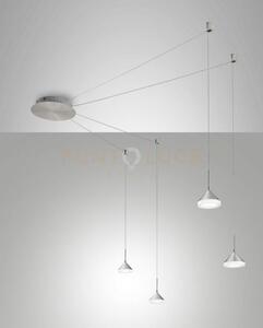 Isabella sospensione 4 luci alluminio spostabile a led 3000k - 32w 