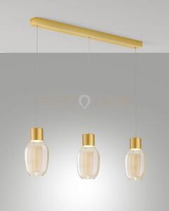 Lapo lampada a sospensione cognac 3 luci lineare a led 3000k - 36w 