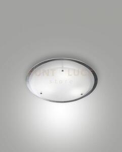 Hill plafoniera bianca d.33cm in vetro e metallo 1 luce attacco e27