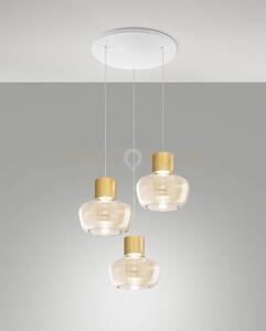Kino sospensione 3 luci cognac a led 3000k - 36w - 3900 lm dimmerab