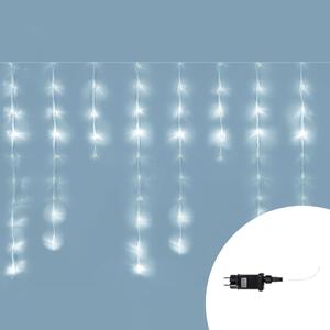 Tenda luminosa effetto pioggia 10 metri da 420 Led Bianco Freddo stalattiti altezza 90cm da esterno Wisdom
