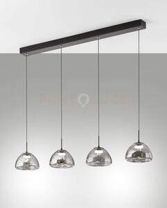 Lucille sospensione fume' 4 luci in vetro attacco linearea led cct 