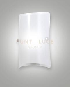 Milton applique bianca 15x26 cm in vetro e metallo 1 luce attacco e27