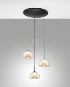 Lucille sospensione cognac 3 luci in vetro attacco tondo a led cct 