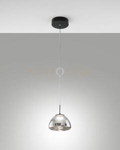 Lucille sospensione fume' 1 luce in vetro a led cct 2700k - 3000k -