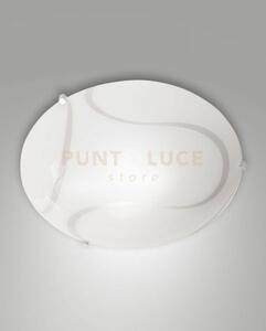 Magma plafoniera bianca d. 40cm in vetro 2 luci attacco e27
