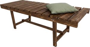 Panchina da giardino Relaxdays, a 2 posti, per terrazza o balcone, senza schienale, in legno di abete, A x L x P: 35 x 110 x 38 cm, panca, effetto fiammato