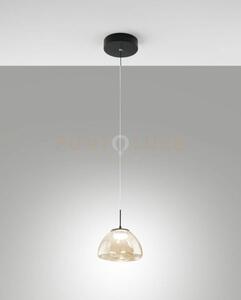 Lucille sospensione cognac 1 luce in vetro a led cct 2700k - 3000k 