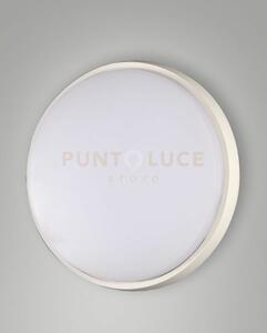 Olly plafoniera led 30w 3000k 3220lm bianca d.30cm in alluminio ip54