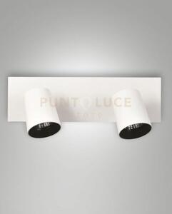 Modo spot bianco 2 luci alluminio spazzolato orientabile attacco 