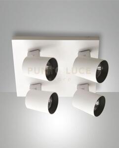 Modo spot bianco 4 luci alluminio spazzolato orientabile attacco 