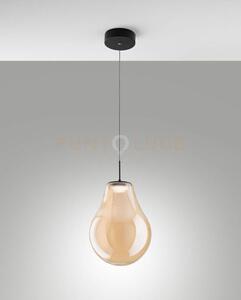 Noa sospensione ambra 1 luce in vetro attacco led cct 14w - 1510 lm