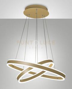 Palau lampadario a sospensione oro opaco 2 rings a led 3000k - 108