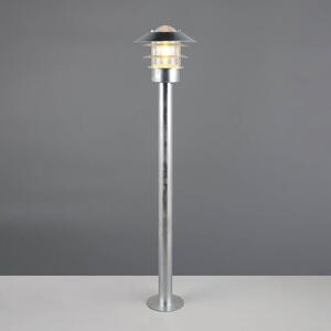 Trio Lighting Lampione Ruvuuma, color zinco, altezza 100 cm, metallo, IP44 dimmerabile, Alluminio / Grigio / Zincato, Metallo