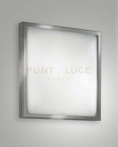 Plafoniera Quadrata Spirelli In Vetro Decorato Con Cerchi - 30x30cm, Attacco E27, IP20, Max 40W