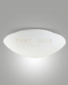 Pandora plafoniera bianca diametro 46cm in vetro 2 luci attacco e27