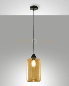 Silo sospensione ambra 1 luce in vetro soffiato struttura in metall