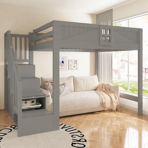 Letto imbottito 160x200 cm, color beige, con cassettiera sollevabile idraulica, funzione di ricarica USB e Type-C, illuminazione LED integrata nella testiera e rivestimento in lino