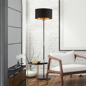 B.K. Licht Lampada da terra Kari, Nero, Soggiorno / Sala da pranzo, Tessuto / Stoffa / Seta, Moderno, Lampada da terra
