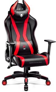 Diablo X-Horn Gaming Chair Sedia da ufficio Braccioli 3D Design ergonomico Cuscino collo/glutei Similcuoio Funzione a dondolo Dimensione King Nero/Rosso