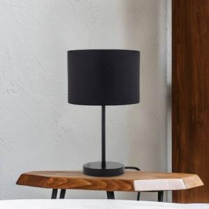 B.K. Licht Lampada da tavolo Kari, Nero, Soggiorno / Sala da pranzo, Tessuto / Stoffa / Seta, Moderno, Lampada da tavolo