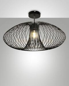 Fassa plafoniera nera in metallo 1 luce attacco e27 d.60cm