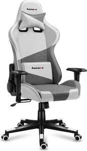 Huzaro Force 6.2 | Sedia da gioco Sedia da ufficio Sedia da scrivania Gamer Tessuto | Poggiatesta regolabile in altezza Supporto lombare | Bianco | Ergonomico