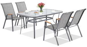 Mobili da giardino in metallo Modena/Bitonto per 4 persone Garden Point grigio