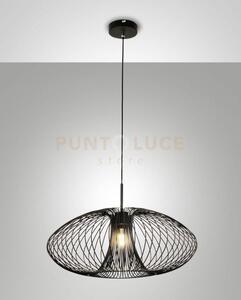 Fassa lampadario a sospensione nera 1 luce attacco e27 d.60cm