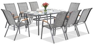 Set di mobili da giardino in metallo Garden Point Modena/Bitonto grigio per 8 persone
