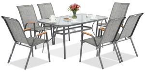 Tavolo Garden Point Modena/Bitonto grigio per 6 persone