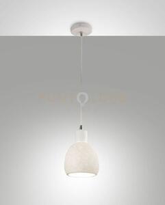 Marina sospensione bianca 1 luce in metallo e ceramica attacco e27