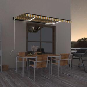 Tenda Automatica con Sensore Vento LED 400x300 cm Gialla Bianca
