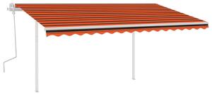 Tenda da Sole Retrattile Manuale Pali 4x3,5 m Arancio Marrone