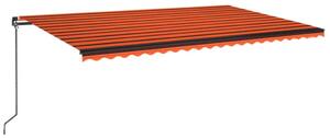 Tenda da Sole Retrattile Manuale 500x350 cm Arancione e Marrone