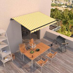 Tenda da Sole Retrattile Manuale 300x250 cm Gialla e Bianca