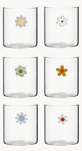 Set di 12 bicchieri in vetro borosilicato External Flowers