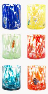 Set di 6 bicchieri in vetro Veneziano