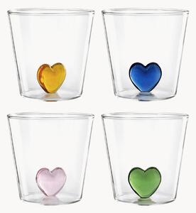 Set di 4 bicchieri in vetro borosilicato Miniature Hearts