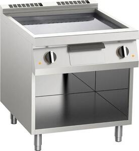 Piastra per griglia a gas KBS, cromata liscia, 14 kW con 2 zone di riscaldamento, base aperta