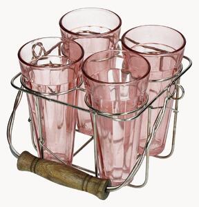 Set di bicchieri da long drink con portabicchieri Peach, set da 5