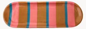 Piatto da portata con base in legno di mango Stripey