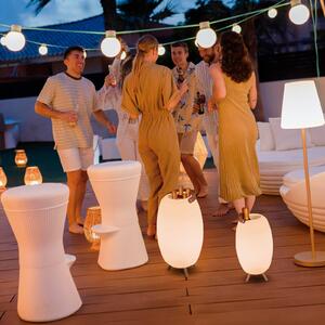 Newgarden Piantana LED ricaricabile Apolo, bianca, PE, IP44 dimmerabile, Bianco / Opale, Plastica, Moderno