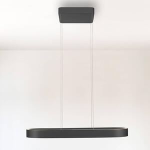 Paul Neuhaus lampada LED a sospensione Q-Stretto, nera, 86,8 cm dimmerabile, Nero, Soggiorno / Sala da pranzo, Metallo, Moderno